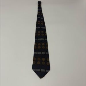 Kenneth Cole Silk Black and Brown Patterned Tie